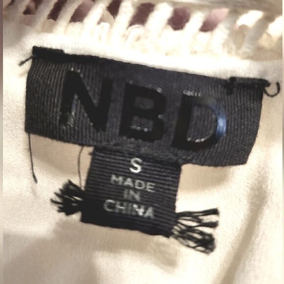 NBD x Revolve Only Yours Lace Mini Asymmetrical Dress Cream Size S - Picture 8 of 9